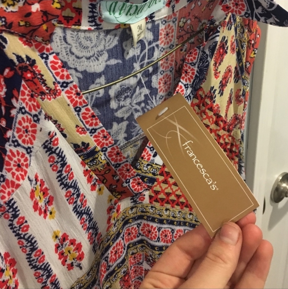 Francesca's Collections Asymmetrical Patchwork Dr… - image 3